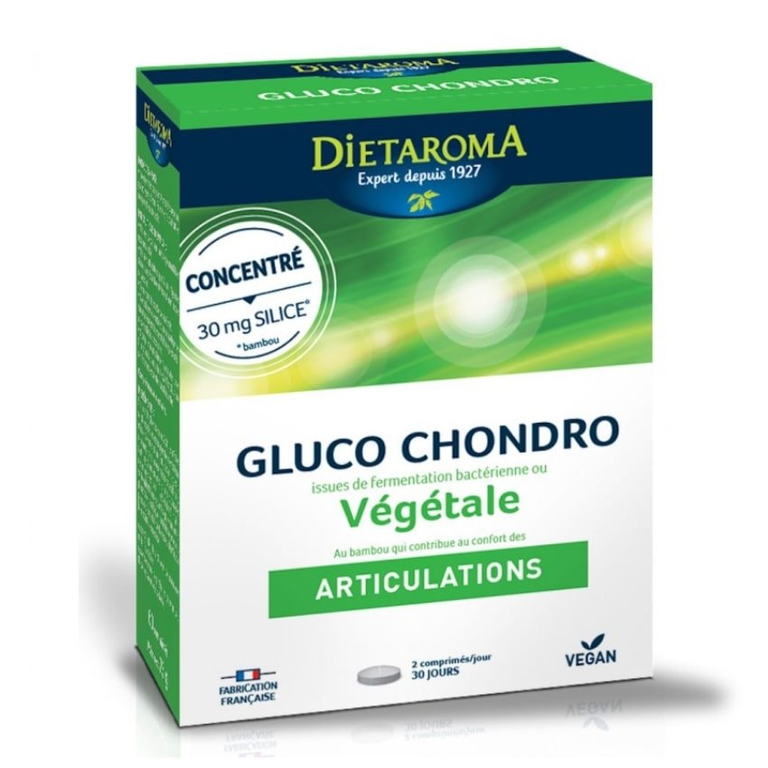 Un e boite de Gluco Chondro Végétal de 60 comprimés de la marque Dietaroma