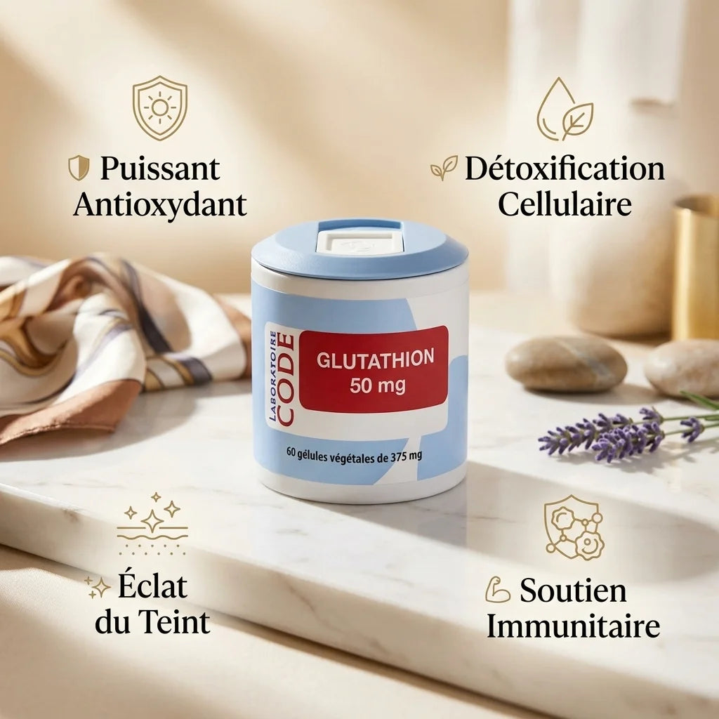 Glutathion 50 mg Laboratoire Code - Complément antioxydant et détoxification en gélules