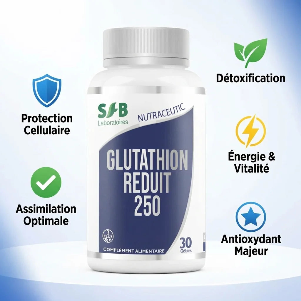 Glutathion Réduit 250mg SFB Laboratoires avec bénéfices antioxydants et détoxification
