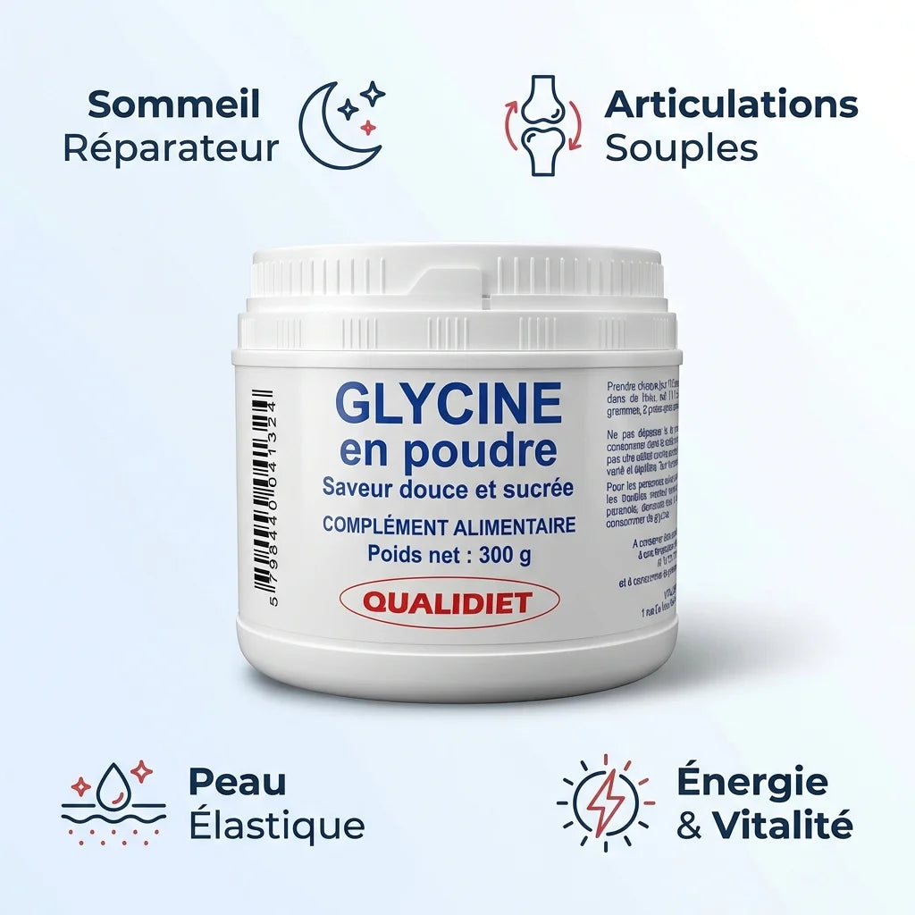 Glycine en poudre 300g Vitalosmose avec bénéfices sommeil, articulations, peau et énergie