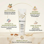 Gommage Corps Fondant Nectar Doré Centifolia avec ses 5 bénéfices : exfolie, nourrit, illumine, lisse et stimule