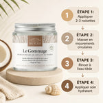 Gommage Visage Corps Bio 100ml Comptoir Huiles guide application 4 étapes massage