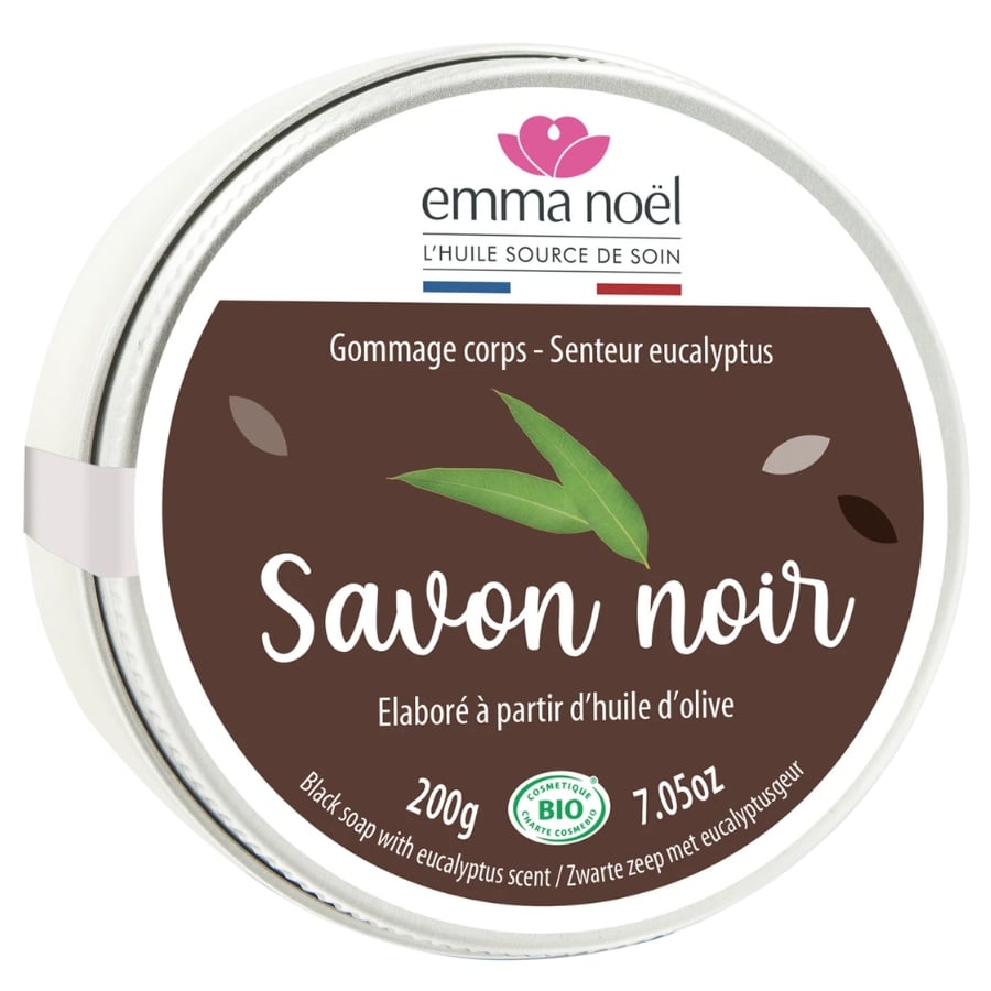 Un Savon noir Gommage à l'eucalyptus Emma Noël