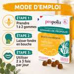 Gommes Propolis Miel Eucalyptus Propolia 45g avec mode d'emploi et instructions d'utilisation