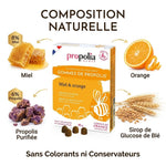 Gommes Propolis Miel Orange Propolia 45g avec ingrédients naturels et composition