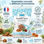 Gommes Propolis Verte bio Propos'Nature avec certifications - Pin et oligoéléments