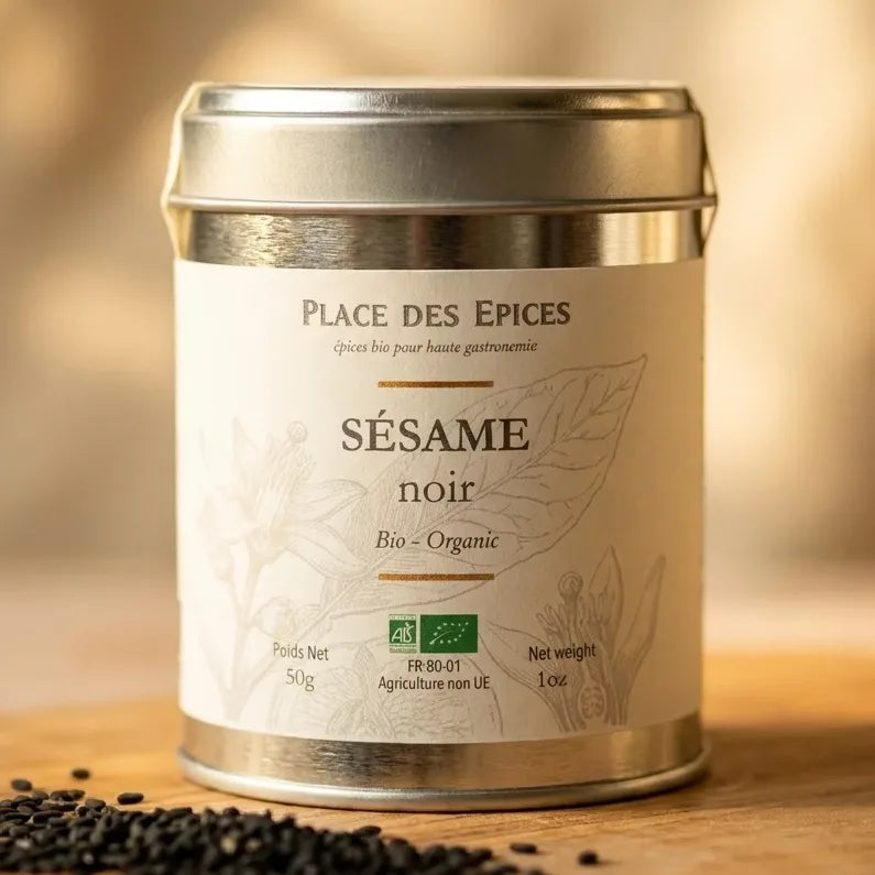 Graines de sésame bio complètes Place des épices en boîte métallique 100g