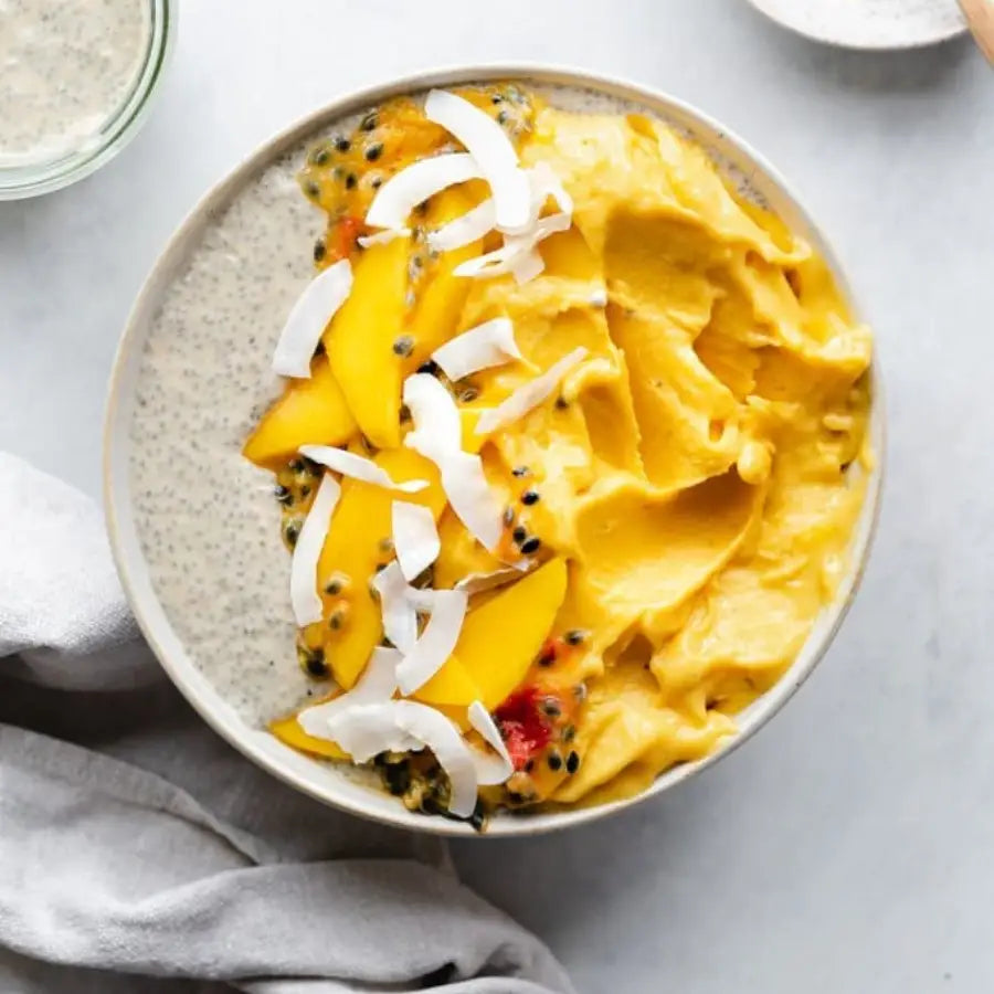 Photo d'un porridge avec des Graines de chia bio Iswari