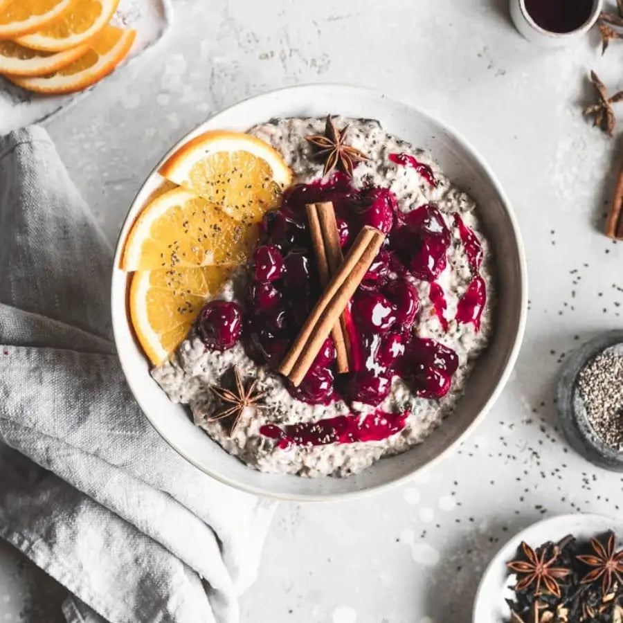 Photo d'un porridge avec des Graines de chia bio Iswari