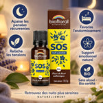Granules Fleurs de Bach SOS Secours Nuit bio Biofloral avec bénéfices bien-être et sommeil naturel