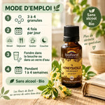 Granules Fleur de Bach n°16 Honeysuckle Chèvrefeuille bio Biofloral, flacon ambré avec mode d'emploi en 4 étapes