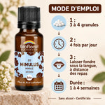 Granules Fleur de Bach Mimulus n°20 bio Biofloral avec mode d'emploi : 3 à 4 granules, 4 fois par jour, sous la langue