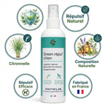 Spray répulsif naturel Green Repul' Chiens 250ml Phyto'Lab à la citronnelle sur fond blanc