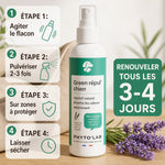 Spray répulsif naturel Green Repul' Chiens 250ml Phyto'Lab à la lavande avec guide d'utilisation