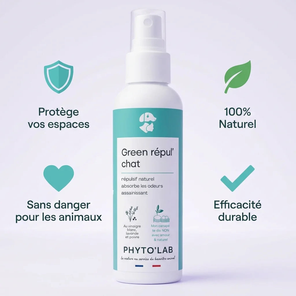 Green Repul' répulsif naturel chat 250ml avec bénéfices : 100% naturel, efficacité durable, sans danger animaux