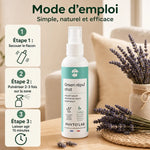 Flacon Green Repul' 250ml répulsif naturel chats avec instructions d'utilisation et lavande