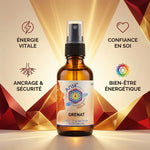 Huile de cristal Grenat Ansil 50ml avec bénéfices énergétiques - ancrage, confiance, vitalité