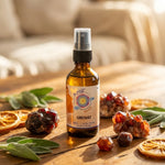 Huile de cristal Grenat Ansil 50ml avec grenat naturel et feuilles de sauge