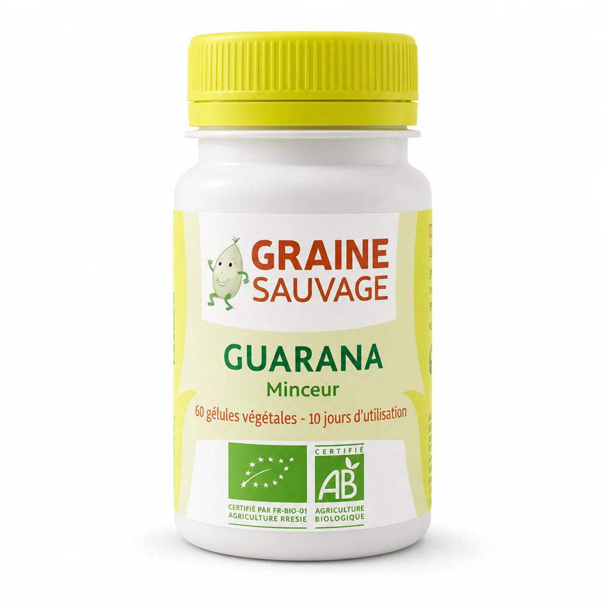 Guarana bio 60 gélules Graine Sauvage - flacon complément minceur certifié AB