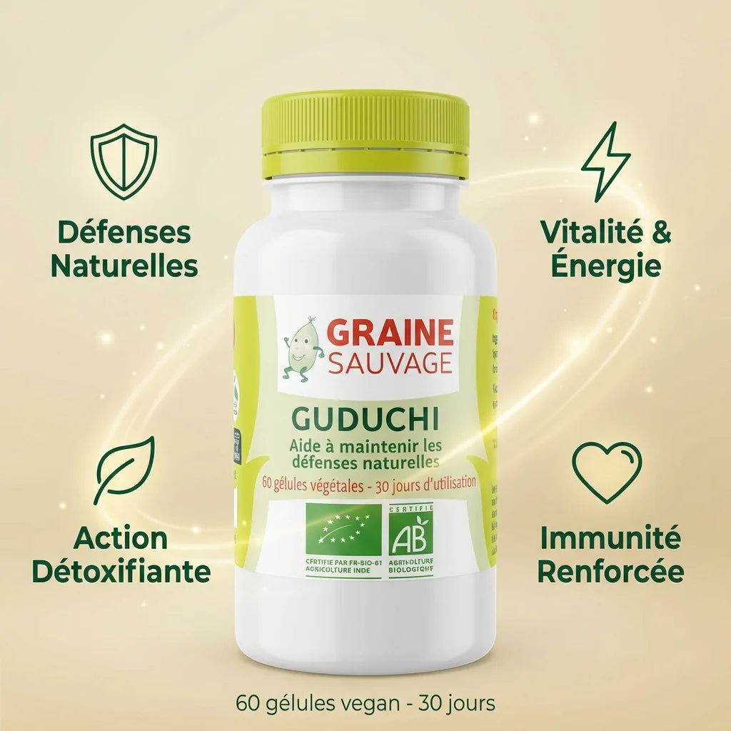 Guduchi Bio 60 gélules vegan Graine Sauvage avec bénéfices détoxifiants, immunité et vitalité