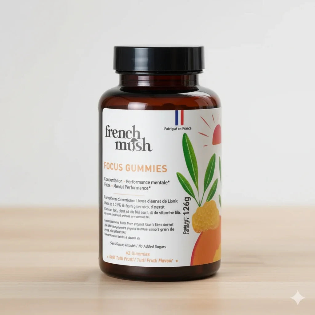 Un boite de FOCUS, des gummies au Lion’s Mane de French Mush