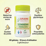Gymnema 60 gélules Graine Sauvage avec bénéfices : réduit envies sucre, équilibre glycémique, soutien poids