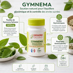 Gymnema 60 gélules Graine Sauvage - Feuilles de Gymnema Sylvestre 1470mg avec acides gymnémiques