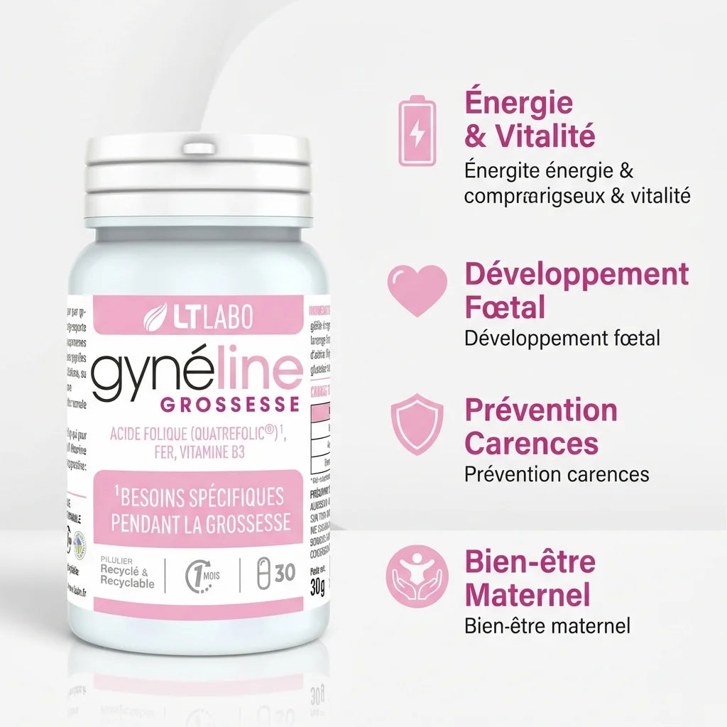 Gynéline Grossesse complément prénatal naturel 30 gélules LT Labo avec bénéfices santé