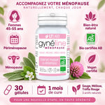 Gynéline Ménopause 30 gélules LT Labo - Sauge Mélisse Trèfle Rouge bio vegan