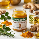 Baume Herbamix Rheumavedic 20g avec ingrédients naturels gingembre, curcuma et romarin