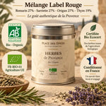 Herbes de Provence Bio 30g Place des épices - Boîte métallique certifiée AB avec badges organiques