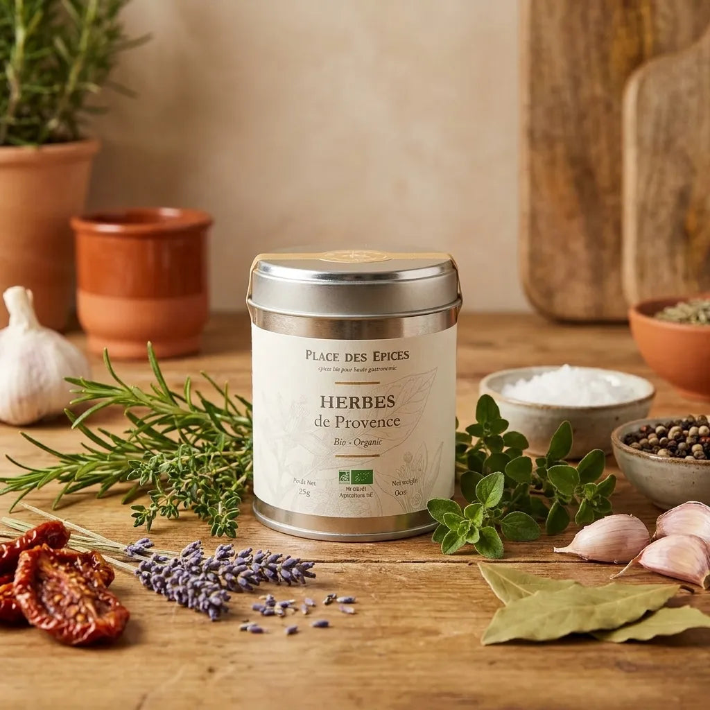 Herbes de Provence Bio 30g Place des épices avec romarin, thym et ingrédients méditerranéens