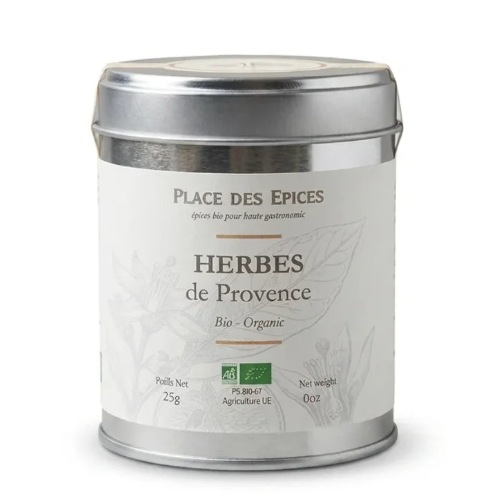 Herbes de Provence Bio 30g - Boîte métallique argent Place des épices