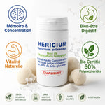 Héricium bio 500mg Qualidiet 60 gélules avec bénéfices mémoire, digestion et vitalité naturelle