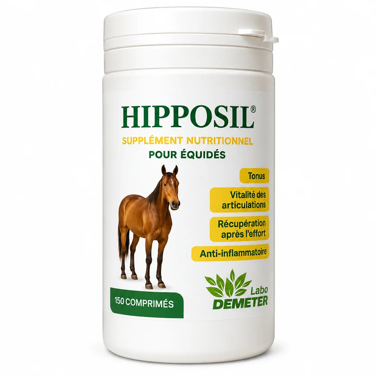 Hipposil complément arthrose cheval 150 comprimés Labo Demeter articulation tendons
