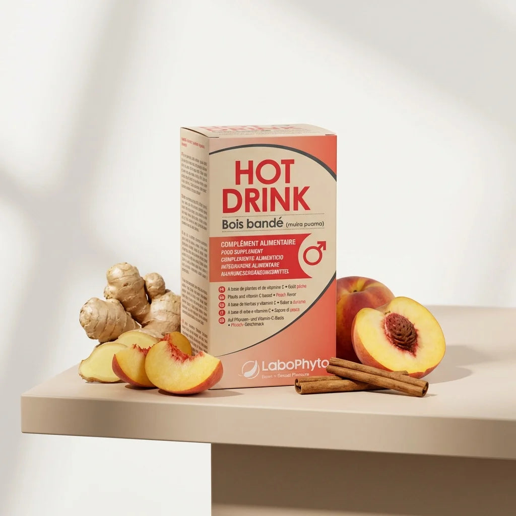 Hot Drink Bois Bandé 250ml Labophyto pour libido homme avec gingembre et pêche