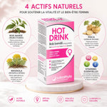 Flacon Hot Drink Femme Bois Bandé 250ml Labophyto avec ingrédients actifs Maca Rhodiola Vitamines