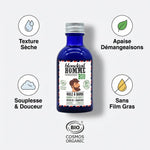 Huile à barbe bio Blondépil Homme 50ml avec bénéfices: texture sèche, apaise démangeaisons, douceur