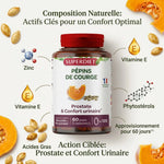 Huile bio de pépins de courge Superdiet 120 capsules avec ingrédients naturels zinc vitamine E
