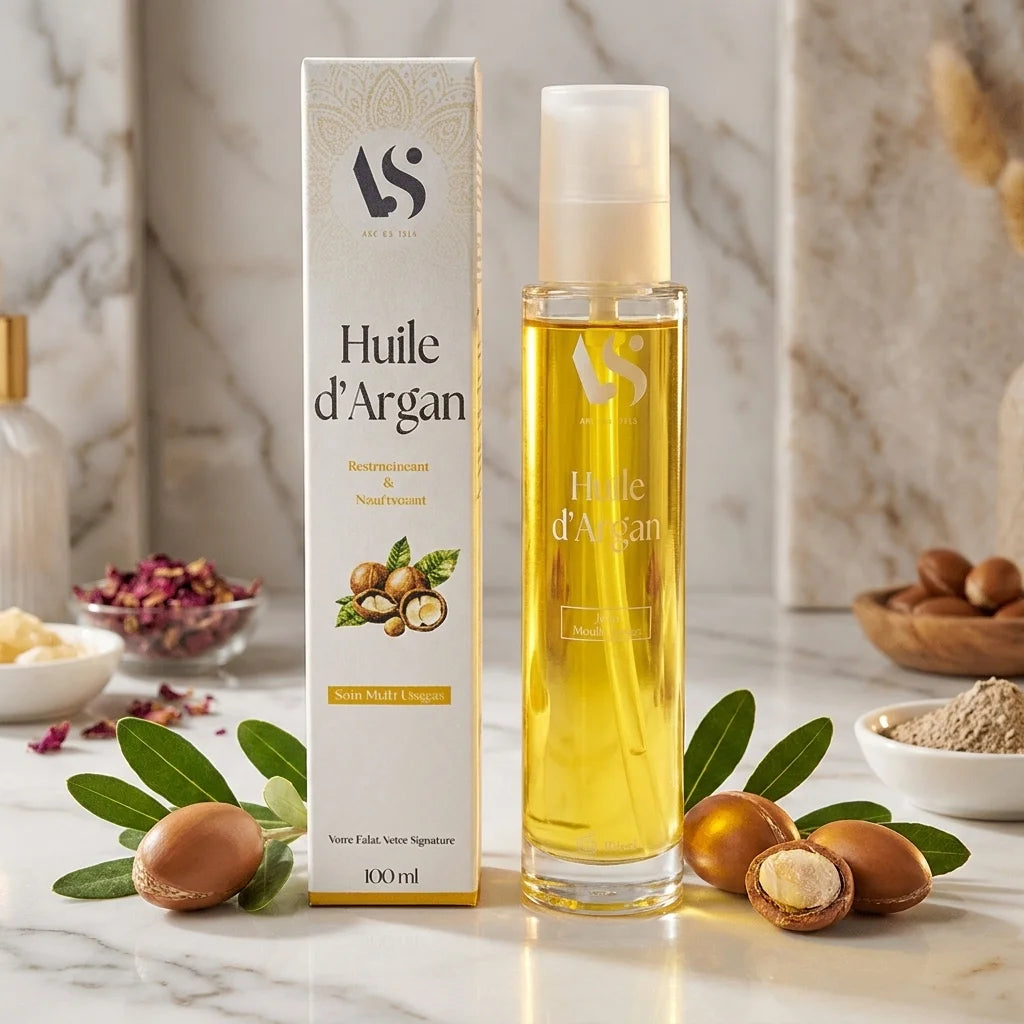 Huile d'Argan Bio Arc en Sels 100ml avec noix d'argan et ingrédients naturels