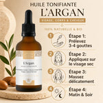 Huile d'Argan Bio 50ml - Guide d'utilisation tonifiante visage matin et soir