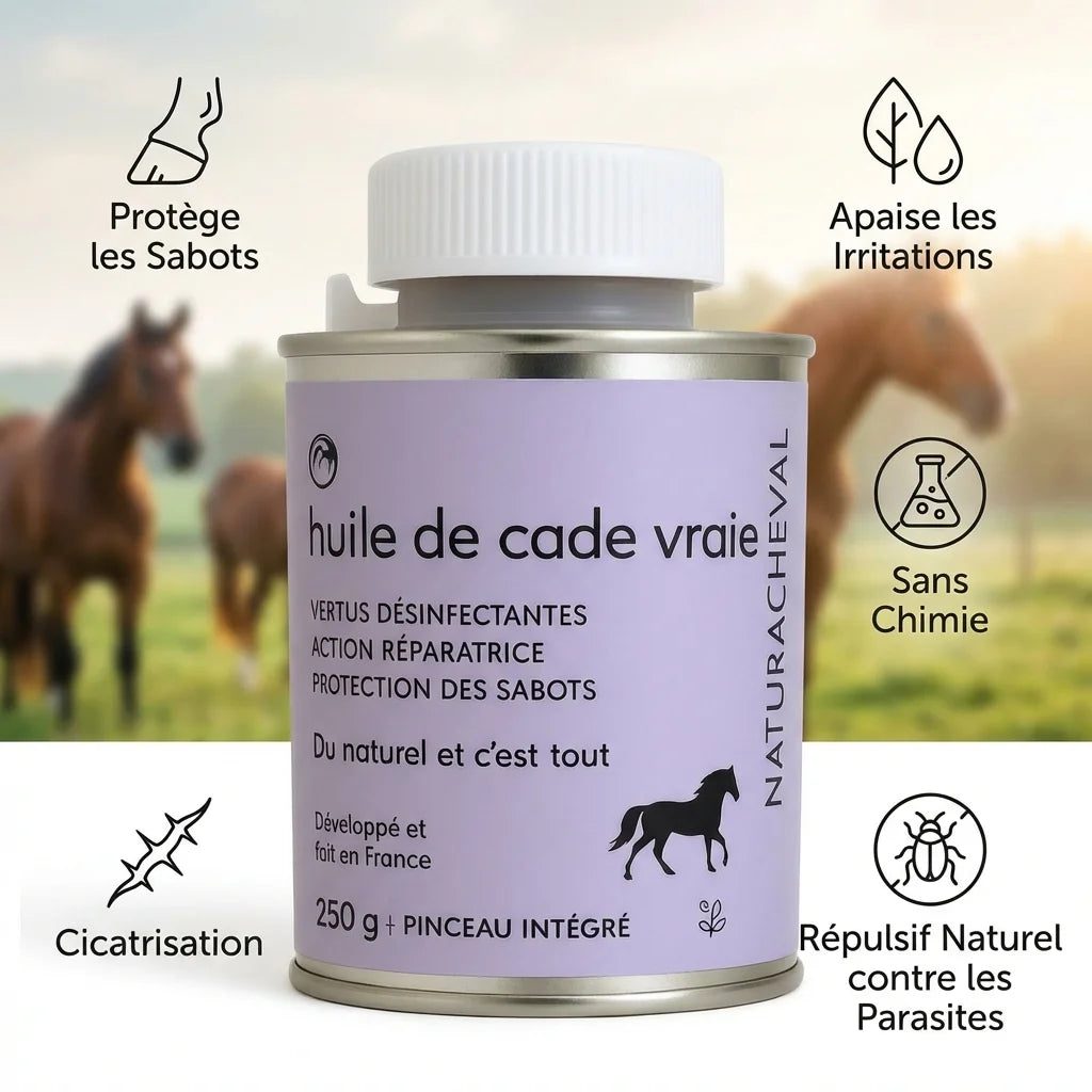Huile de Cade Vraie Equi'soin 250g - Protection sabots cheval, répulsif parasites naturel