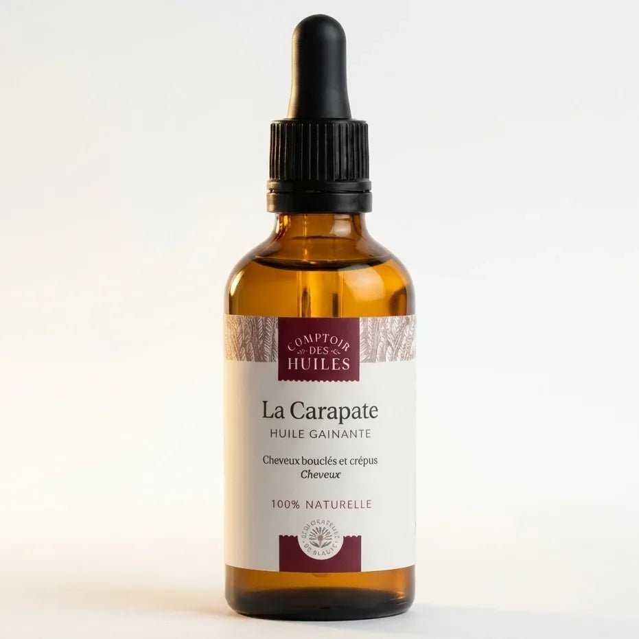 Huile de Carapate Bio 50ml Comptoir des Huiles bouteille verre ambré gainante fortifiante