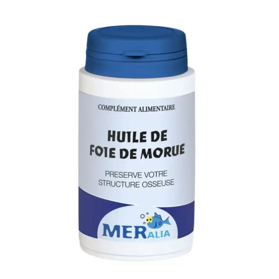 Boîte de 90 capsules d'huile de foie de morue de la marque Meralia 
