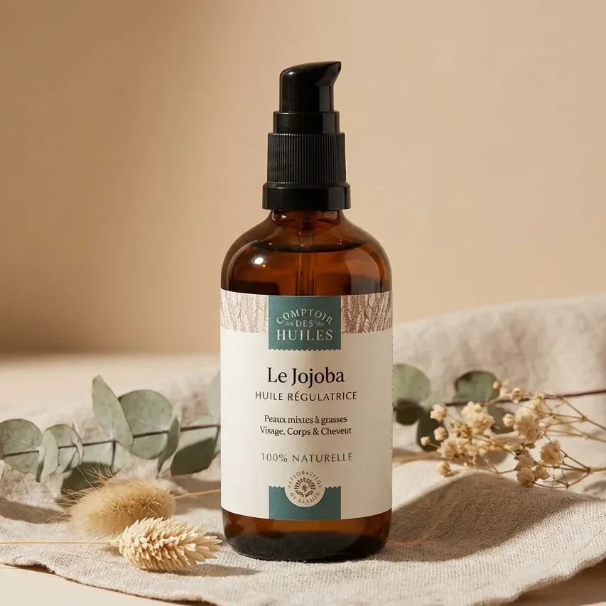 Huile de Jojoba Comptoir des Huiles 100ml - régule le sébum en flacon ambré