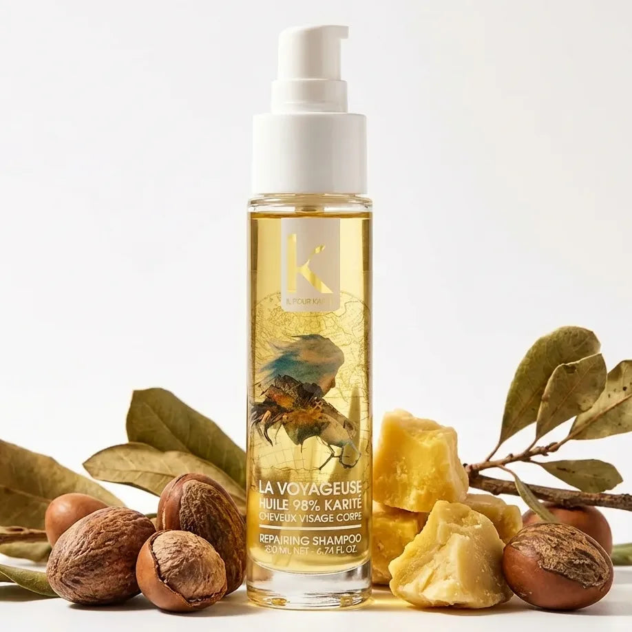 Huile de Karité K pour Karité 50ml avec noix de karité brutes et ingrédients naturels