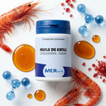 Bouteille Meralia Huile de Krill 30 capsules avec oméga 3 et antioxydants sur fond blanc