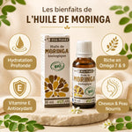 Huile de Moringa bio 30ml LT Labo - Hydratation, Oméga 7-9, Vitamine E pour cheveux et peau