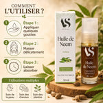 Huile de Neem Bio 30ml Arc en Sels avec guide d'utilisation et feuilles de neem