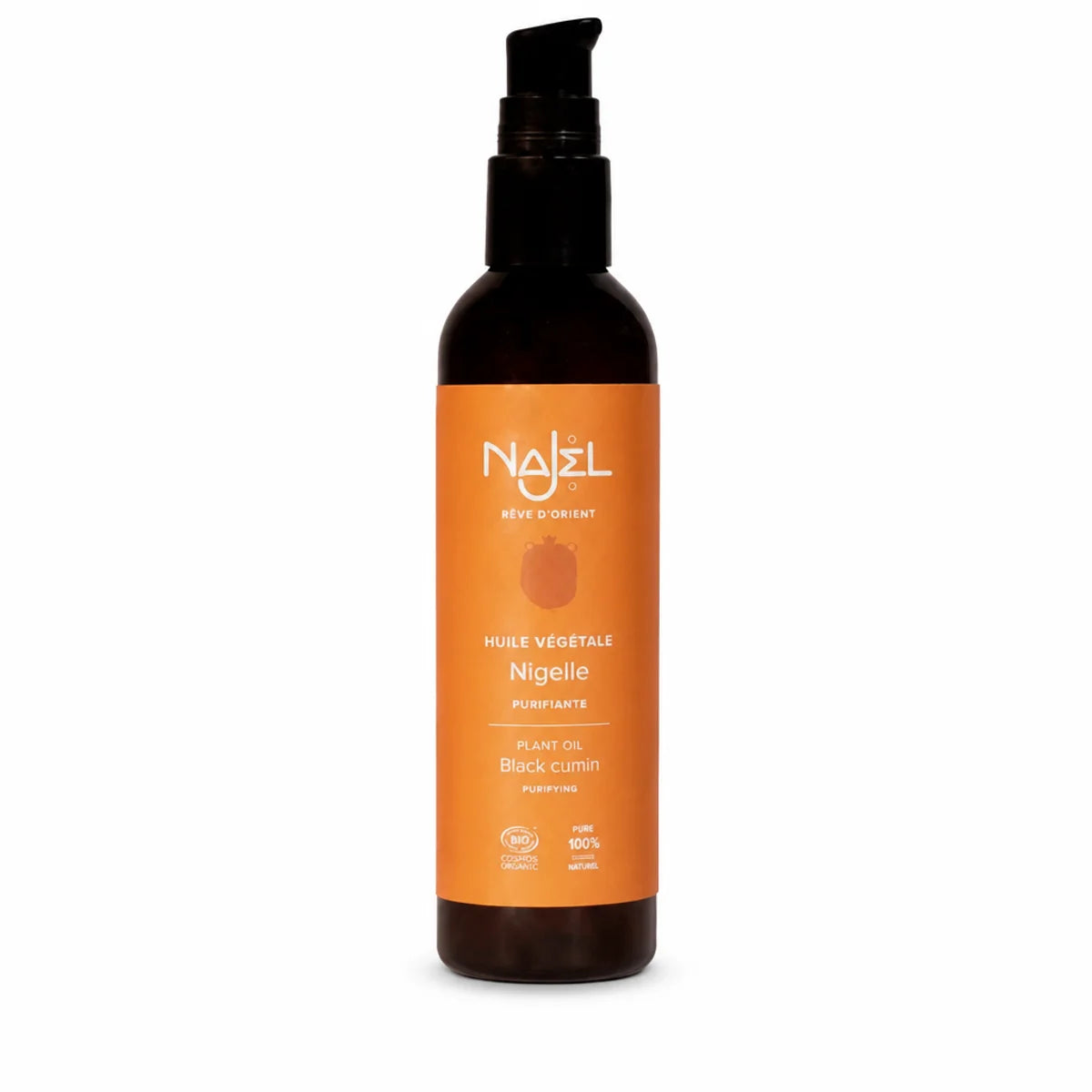 Huile de Nigelle Bio Najel 125ml - Flacon verre ambré avec pompe noire